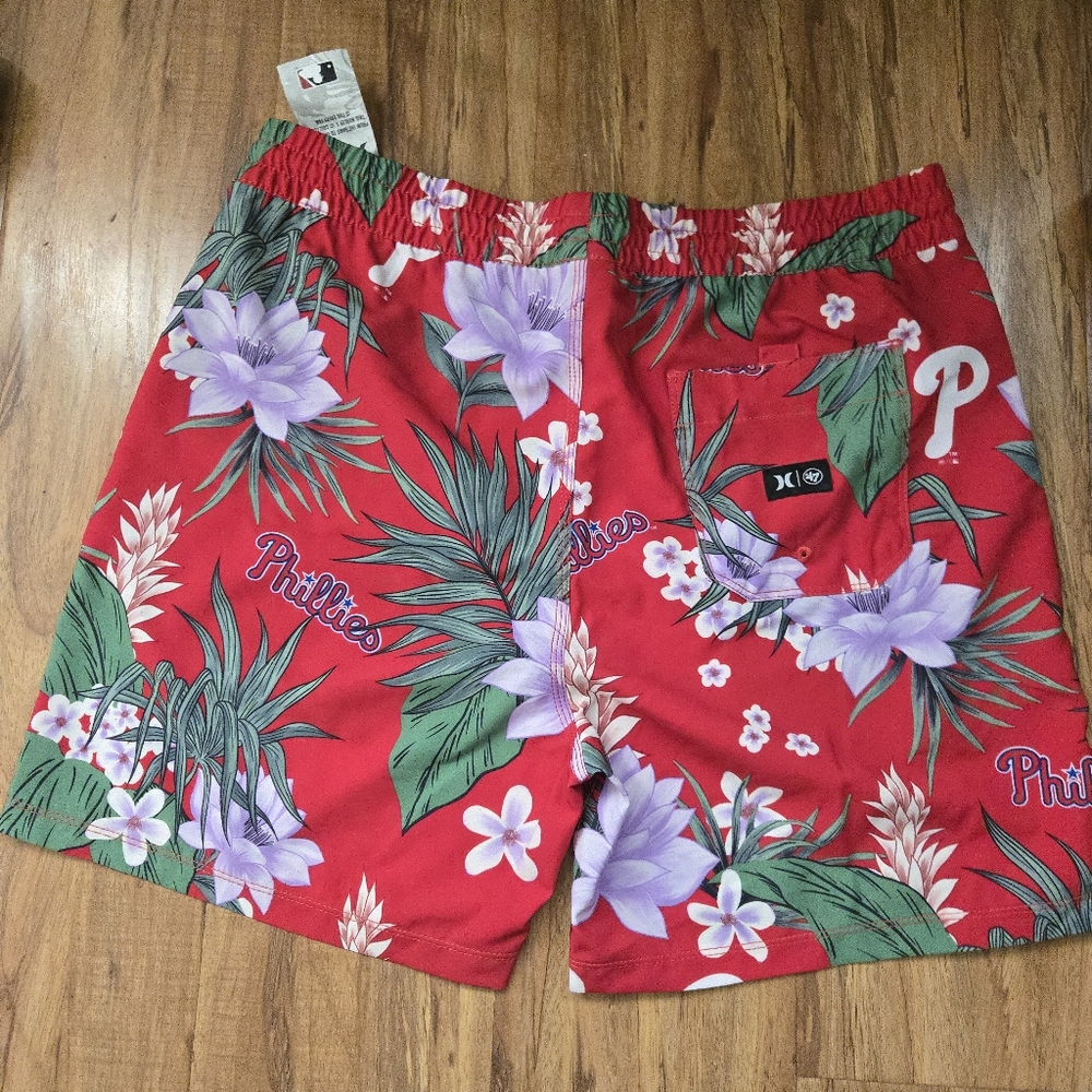 '47 Hurley Phillies MLB Men Large Swim Shorts With Drawstring NWT 092025 - Picture 6 of 8